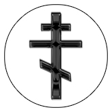 DAROUND 519 BK WT Black Orthodox Cross White Background copy
